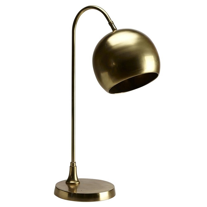 Mosiężna kulista lampa biurkowa Globe